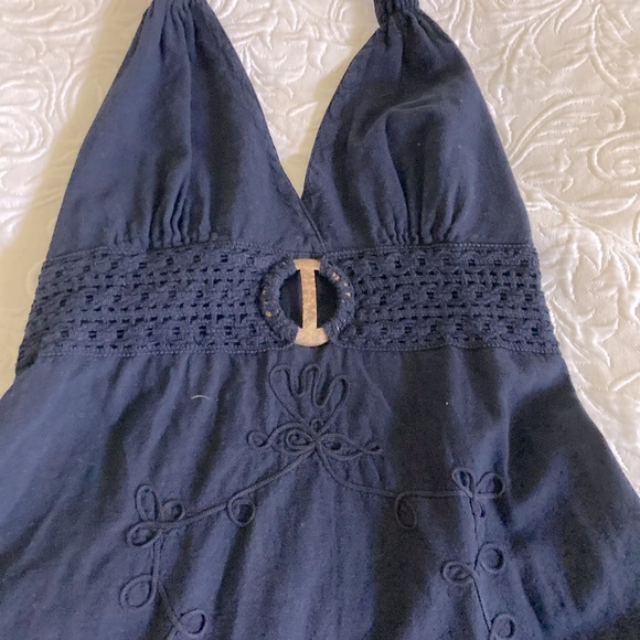 Navy Blue Halter dress Giocam - Picture 3 of 4